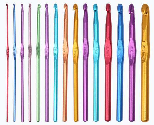 Colorful Aluminum Oxide Single Head Knitting Crochet Hook