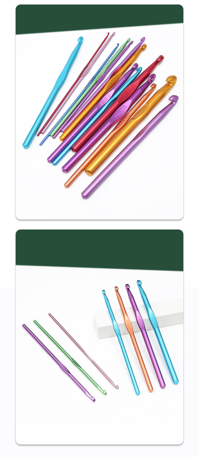 Colorful Aluminum Oxide Single Head Knitting Crochet Hook